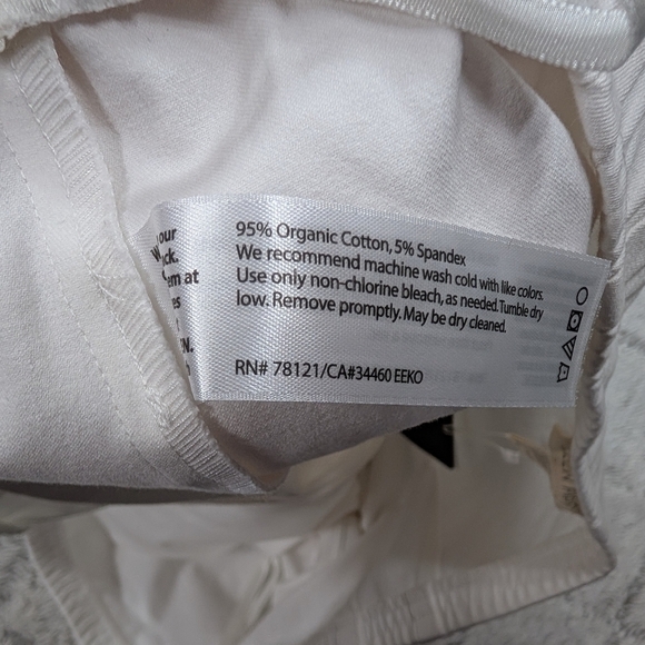 Eileen Fisher Pants Womens XL White Slim Ankle Pull On Cotton Stretch Relax - Picture 6 of 7